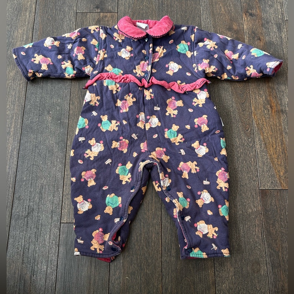 ❤️4 for $25❤️ Vintage Teddy Bear Print Kids One Piece 6/12 month‎
